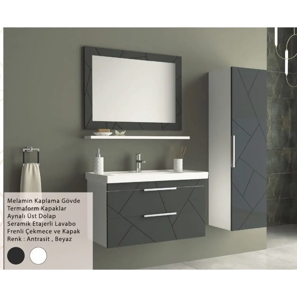 ENSA Patara 100 cm Banyo Dolabı Takımı