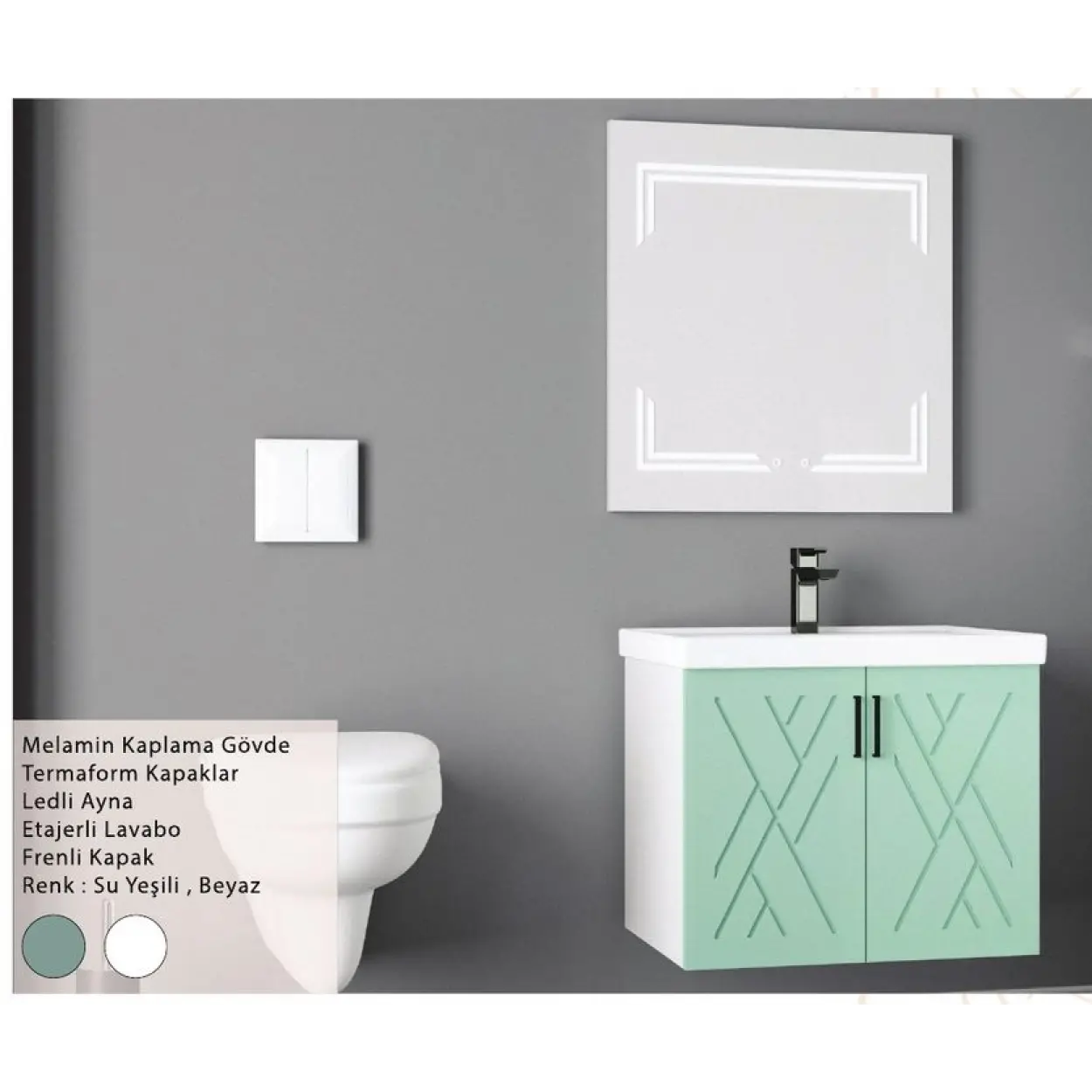 ENSA Sardis 80 cm Banyo Dolabı Takımı