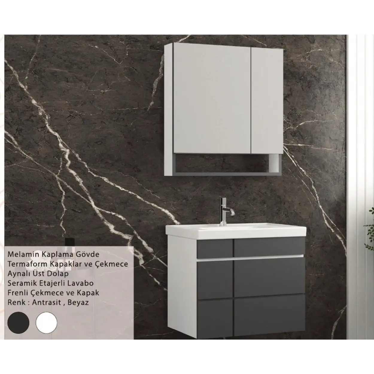 ENSA Mostar 100 cm Banyo Dolabı Takımı