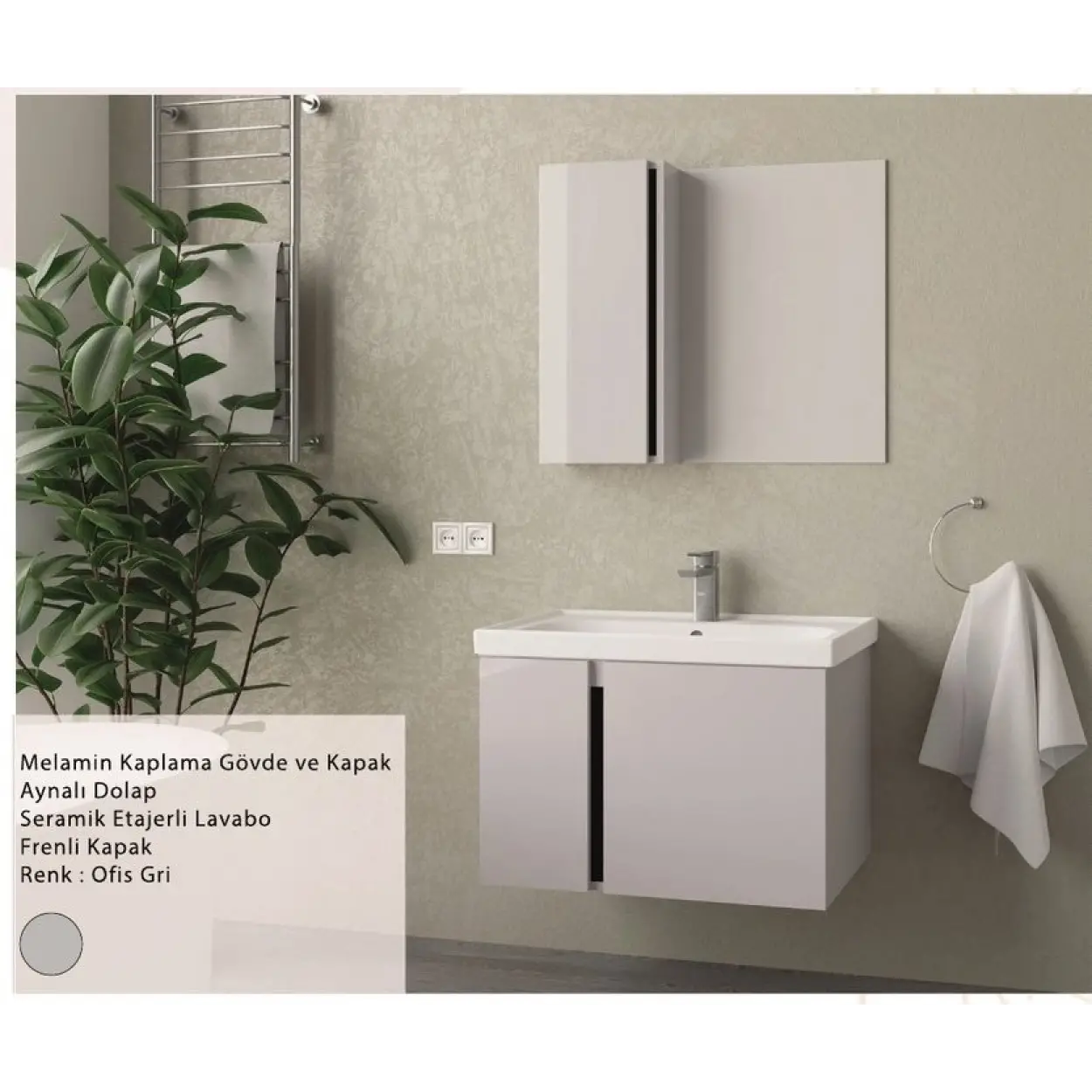 ENSA Simena 65 cm Banyo Dolabı Takımı