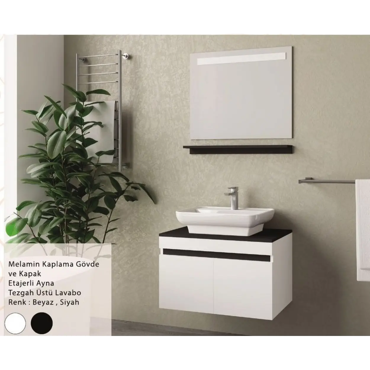 ENSA Myra 80 cm Banyo Dolabı Takımı