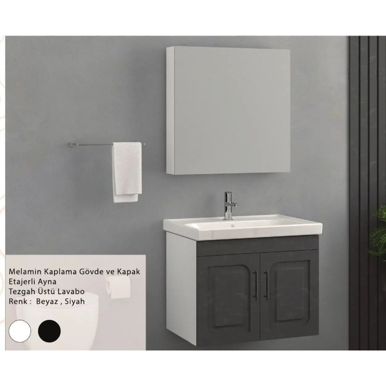ENSA Hira 80 cm Banyo Dolabı Takımı
