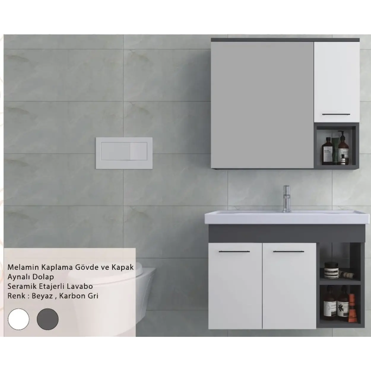 ENSA Venüs 65 cm Banyo Dolabı Takımı