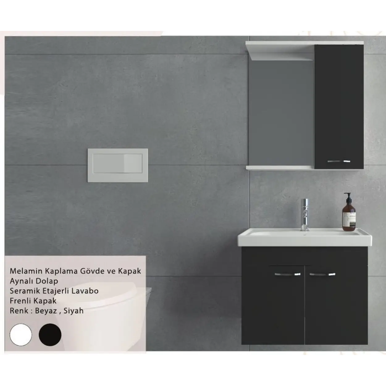 ENSA Kapadokya 80 cm Banyo Dolabı Takımı