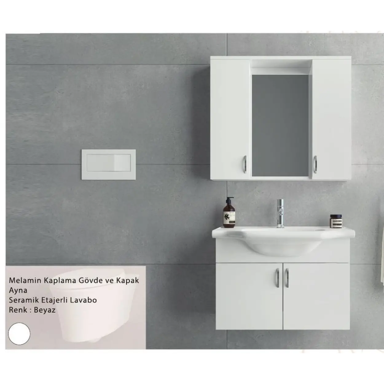 ENSA Girit 55 cm Banyo Dolabı Takımı