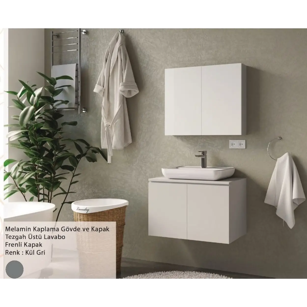 ENSA Hades 100 cm Banyo Dolabı Takımı