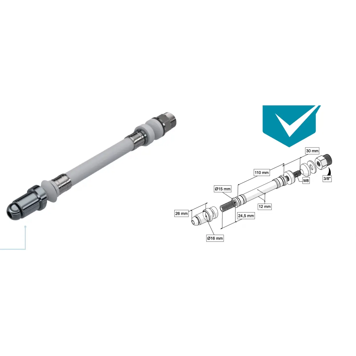 ESNEK TAHARET ÇUBUĞU REKORLU KROM UÇLU