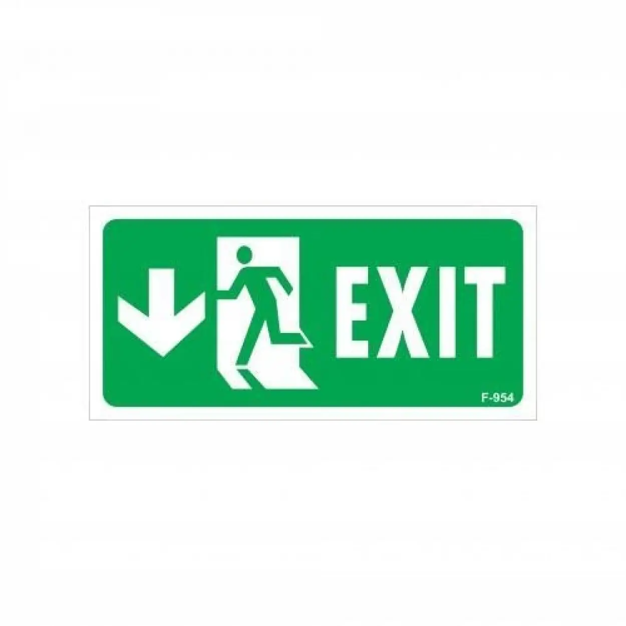 Exit Aşağı Sol Ok İşaretli Uyarı Levhası 17,5x25 KOD:954