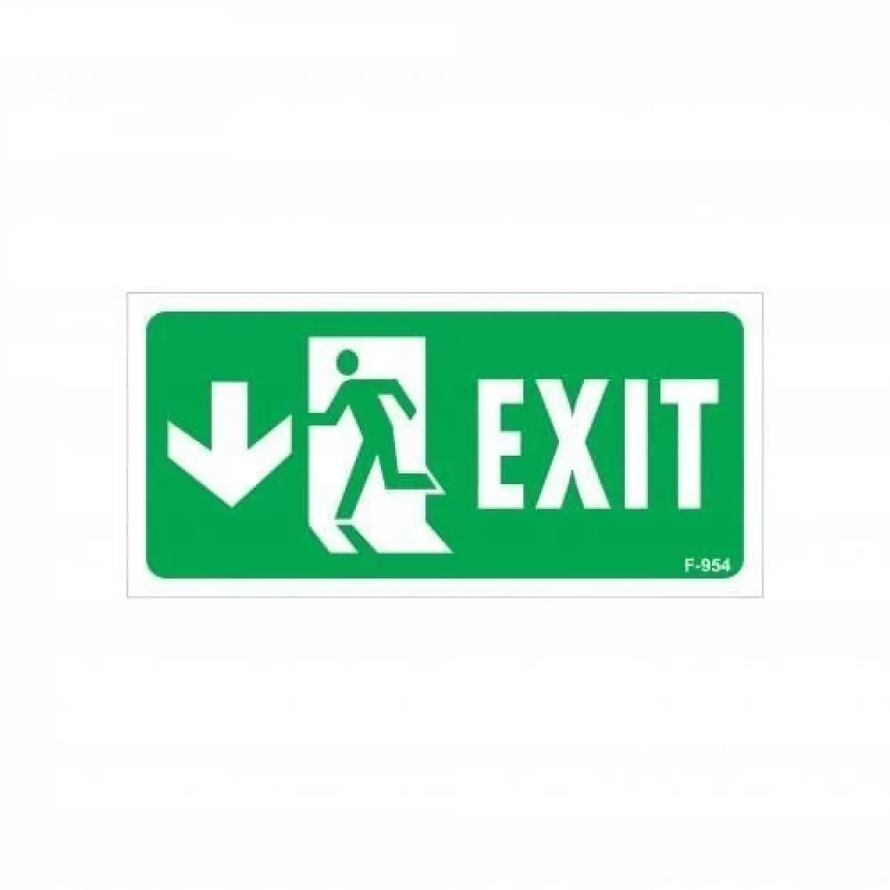 Exit Aşağı Sol Ok İşaretli Uyarı Levhası 17,5x25 KOD:954