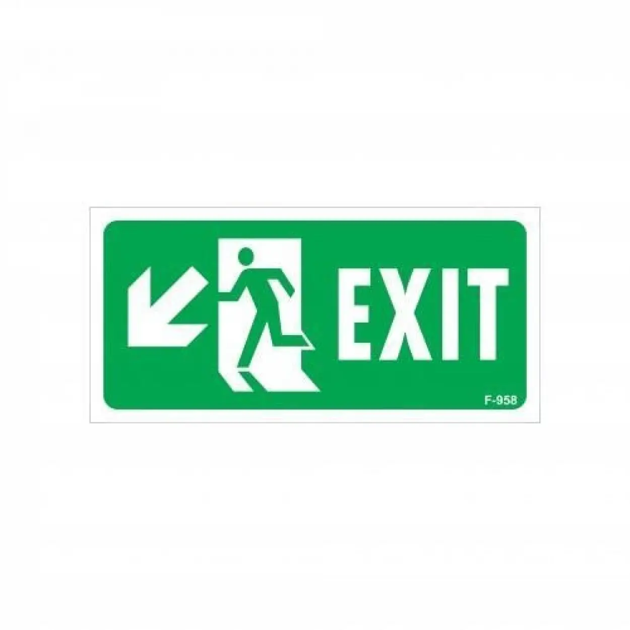 Exit Sol Aşağı Uyarı Levhası 17,5x25 KOD:958