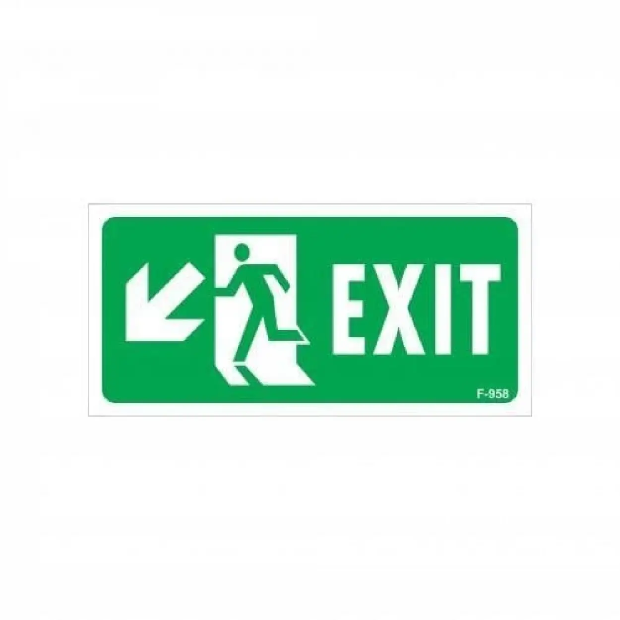 Exit Sol Aşağı Uyarı Levhası 17,5x25 KOD:958