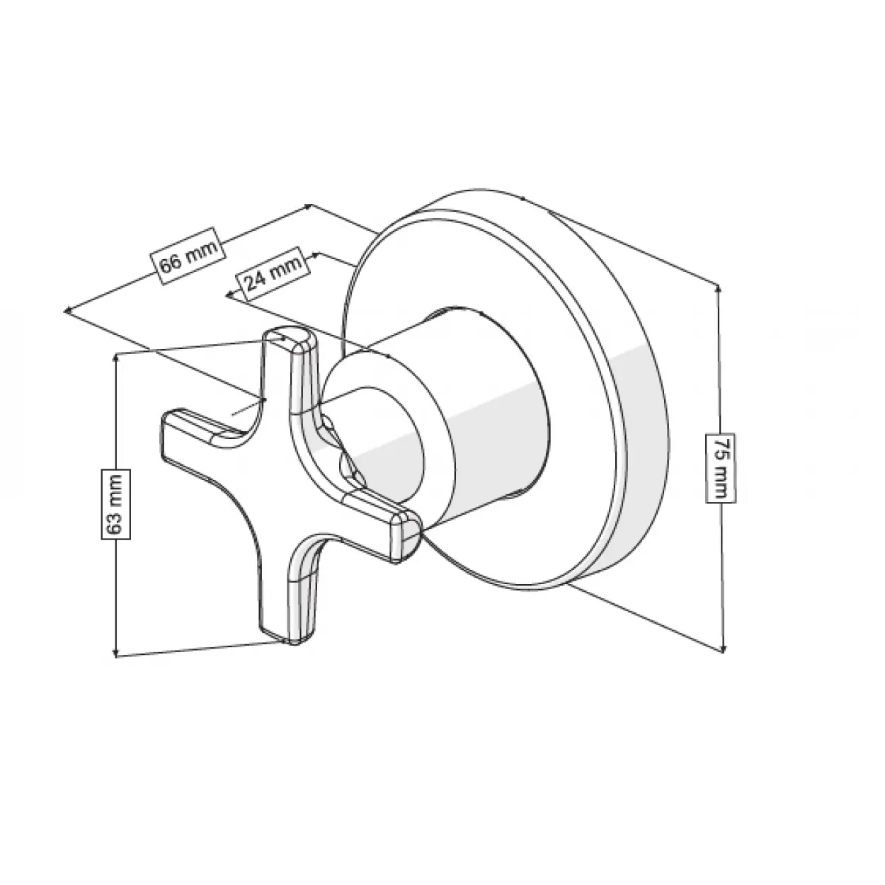 FELİX ANKASTRE ARA KESME VALFİ (PLASTİK VOLAN-1/2 PPRC GÖVDE)