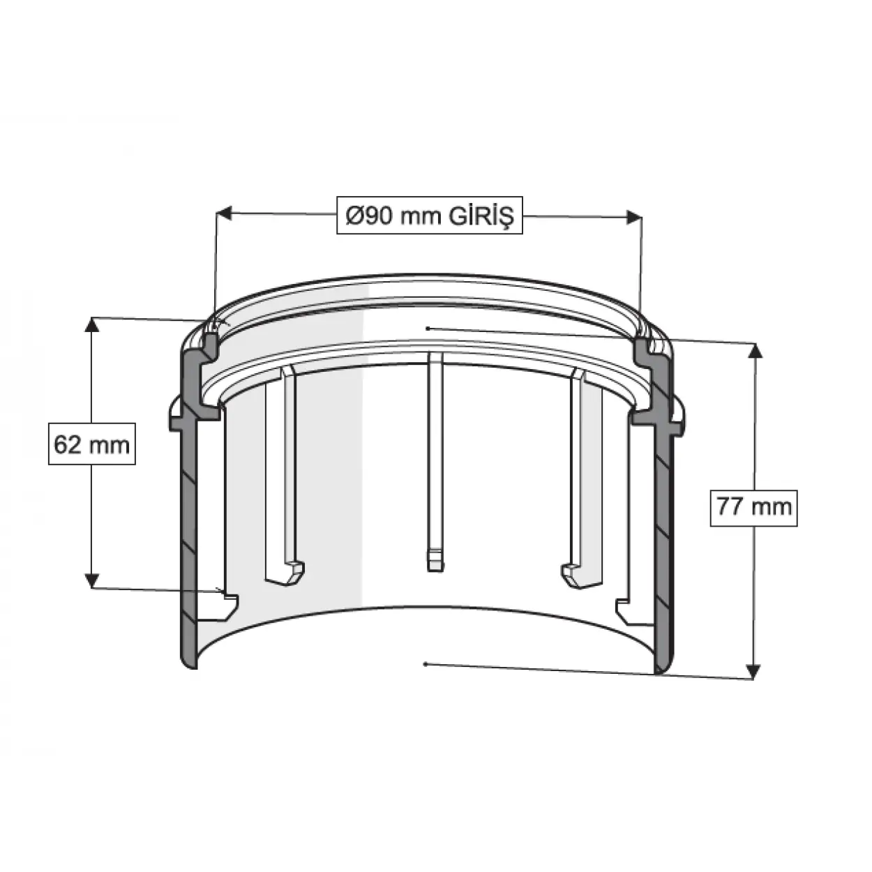 GÖMME REZERVUAR PİS SU ÇIKIŞ ADAPTÖRÜ
