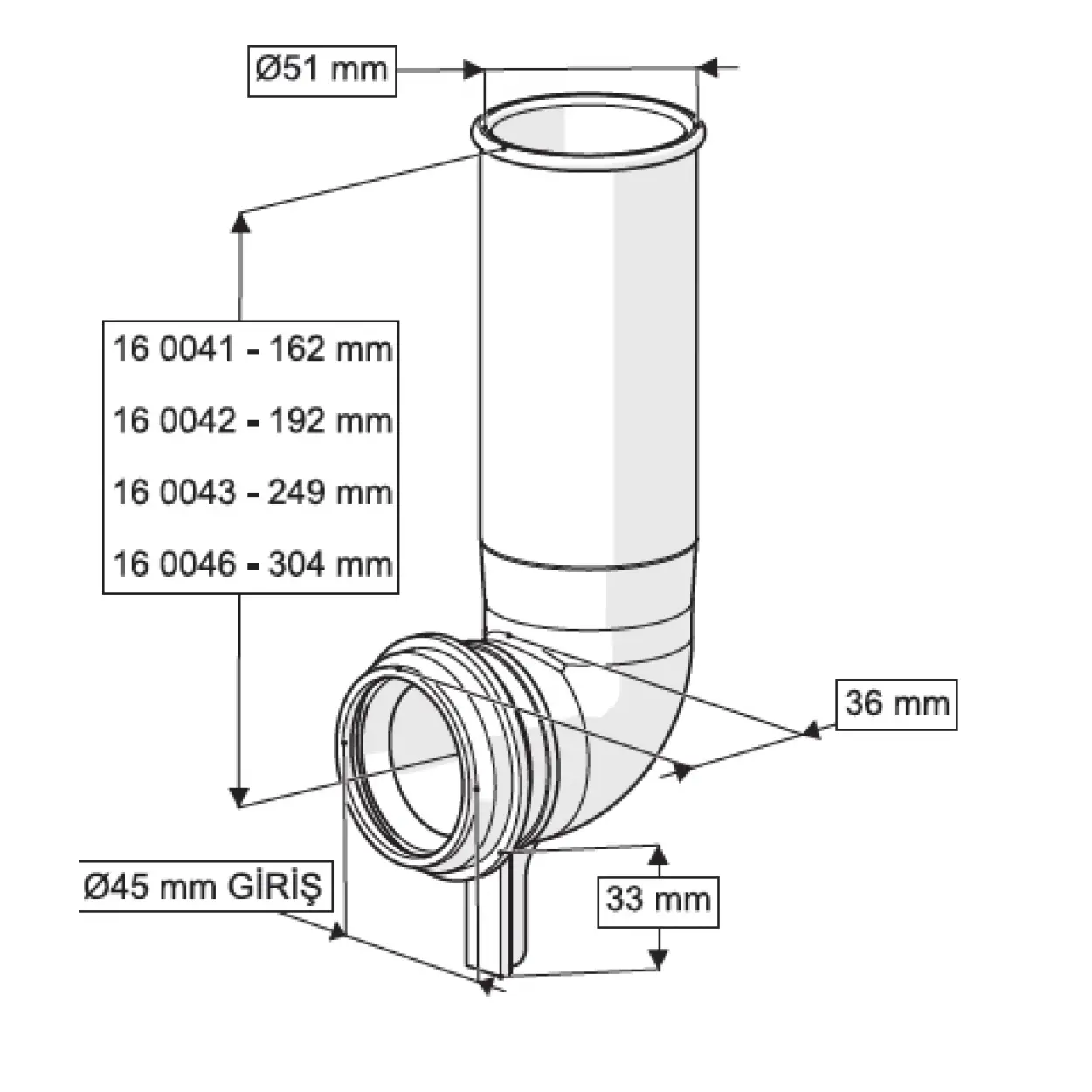 GÖMME REZERVUAR TEMİZ SU DİRSEĞİ