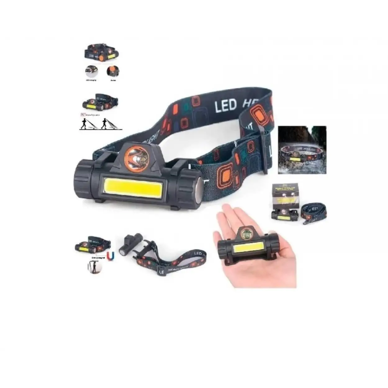 High Power Kafa Lambası Su Geçirmez Şarjlı