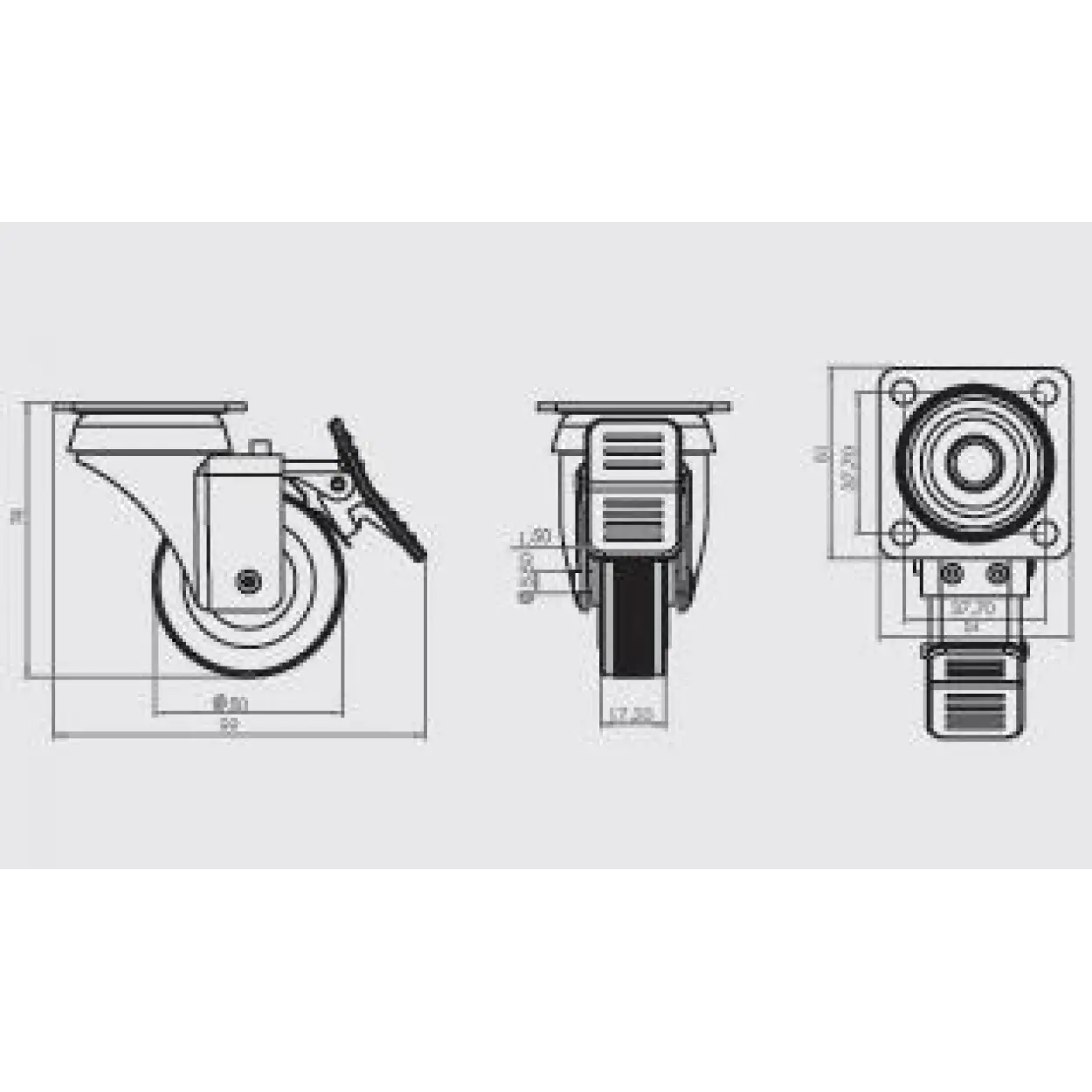 HTS 334 50X20 Tablalı Döner Frenli Teker