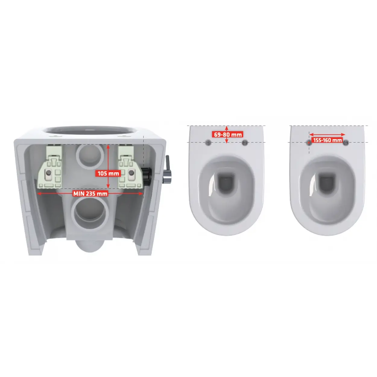 IZYFİX ASMA KLOZET GİZLİ MONTAJ SETİ GM4 + 1 UZATMALI