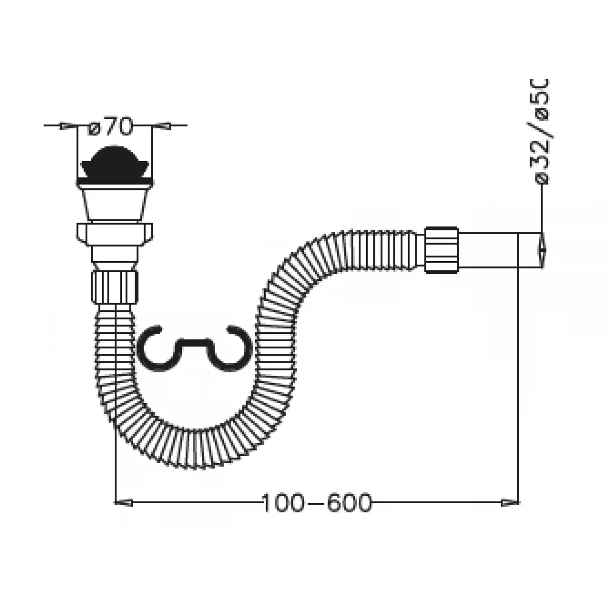 JAPAR - Körüklü Lavabo Sifonu Q32