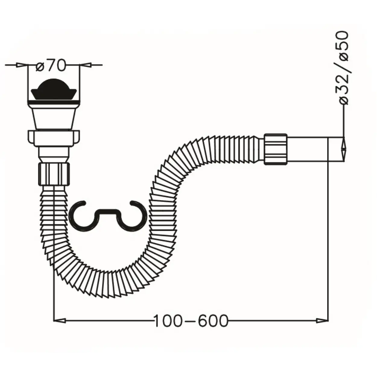 JAPAR - Körüklü Lavabo Sifonu Q50