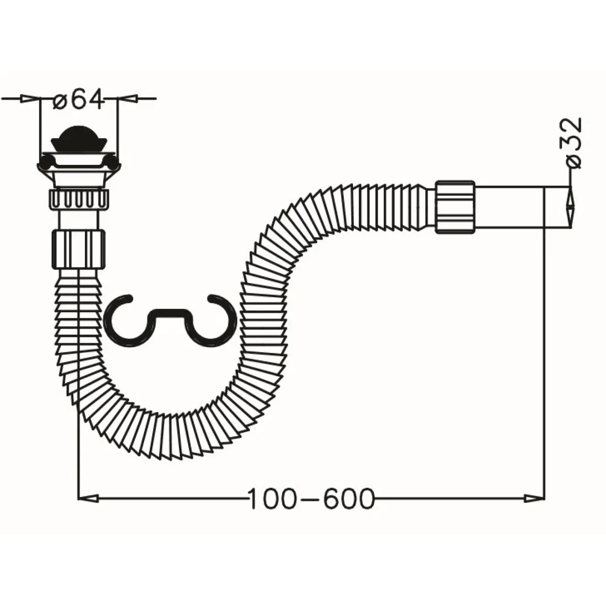 JAPAR - Körüklü Lavabo ve Evye Sifonu ( 1 1/4 - Q32 )