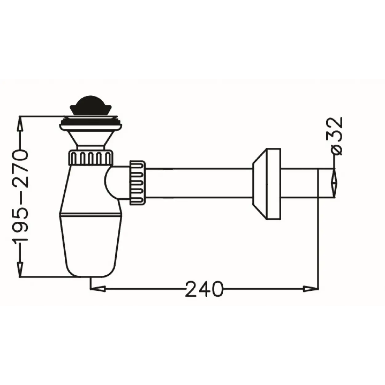 JAPAR - Lavabo sifonu Q32 Taslı ( 1 1/4 )