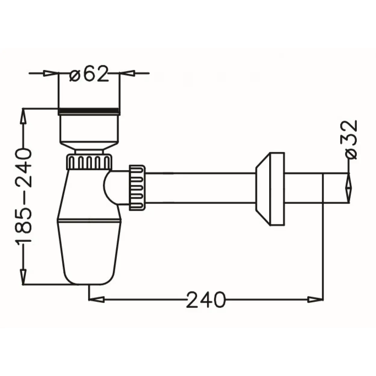 JAPAR - Taslı Pisuvar Sifonu Q32