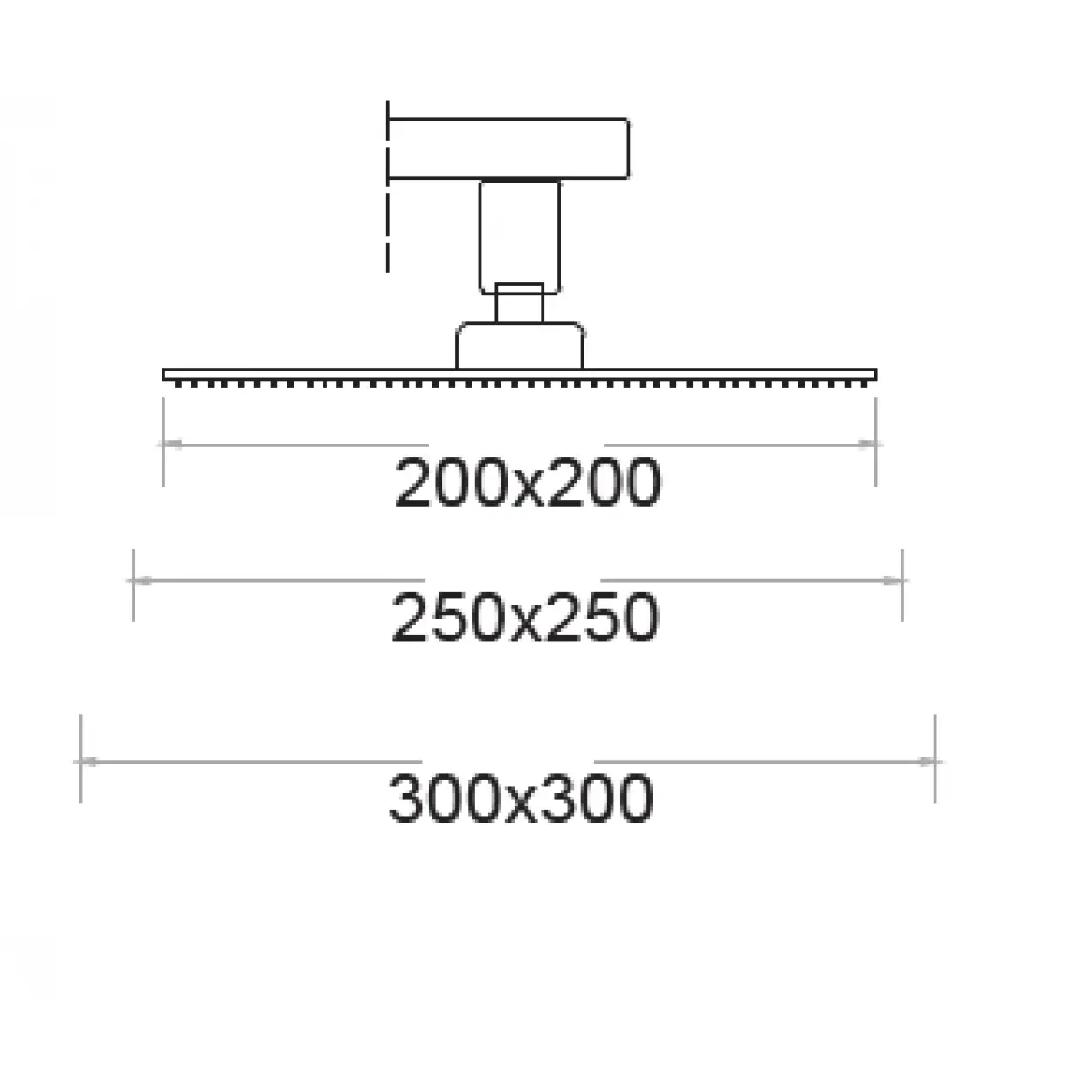 KARE - ANKASTRE TEPE DUŞ BAŞLIGI (304 PASLANMAZ - KROM)