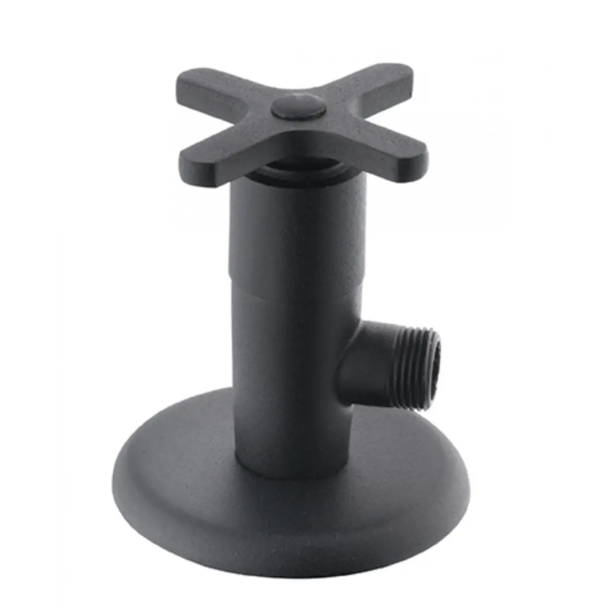 KARE - SİYAH DEKORATİF ARA MUSLUK 1/2 (ZAMAK BAŞLIK -PRİNÇ SALMASTRA)