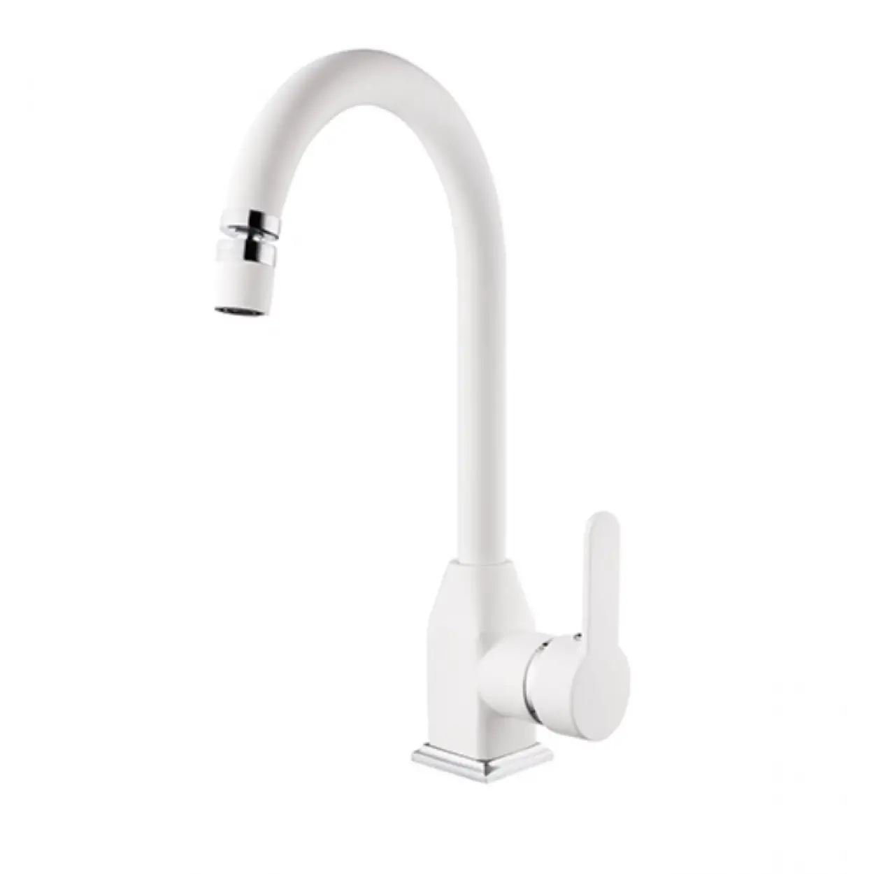 KARE - STİL MİX KUĞU EVYE BATARYASI (BEYAZ - KROM)