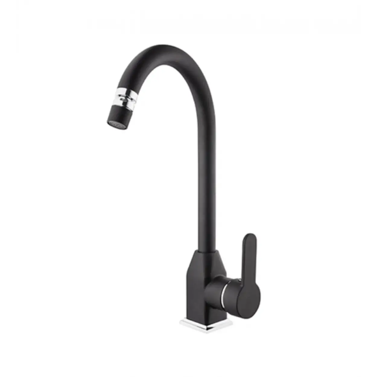 KARE - STİL MİX KUĞU EVYE BATARYASI (SİYAH - KROM)