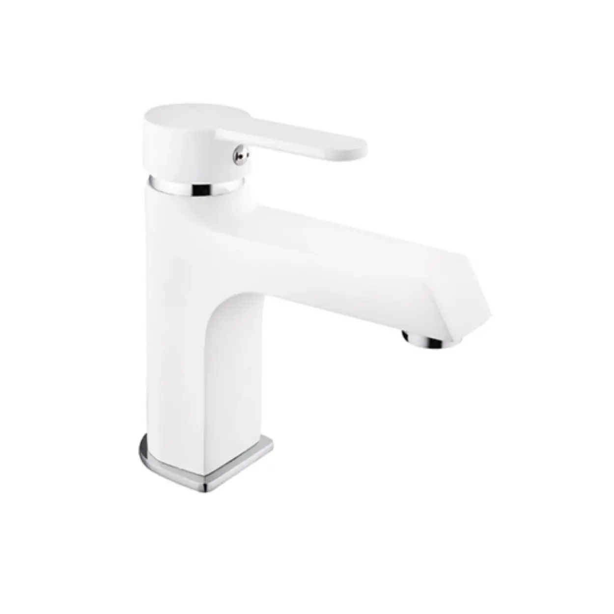 KARE - STİL MİX LAVABO BATARYASI (BEYAZ - KROM)