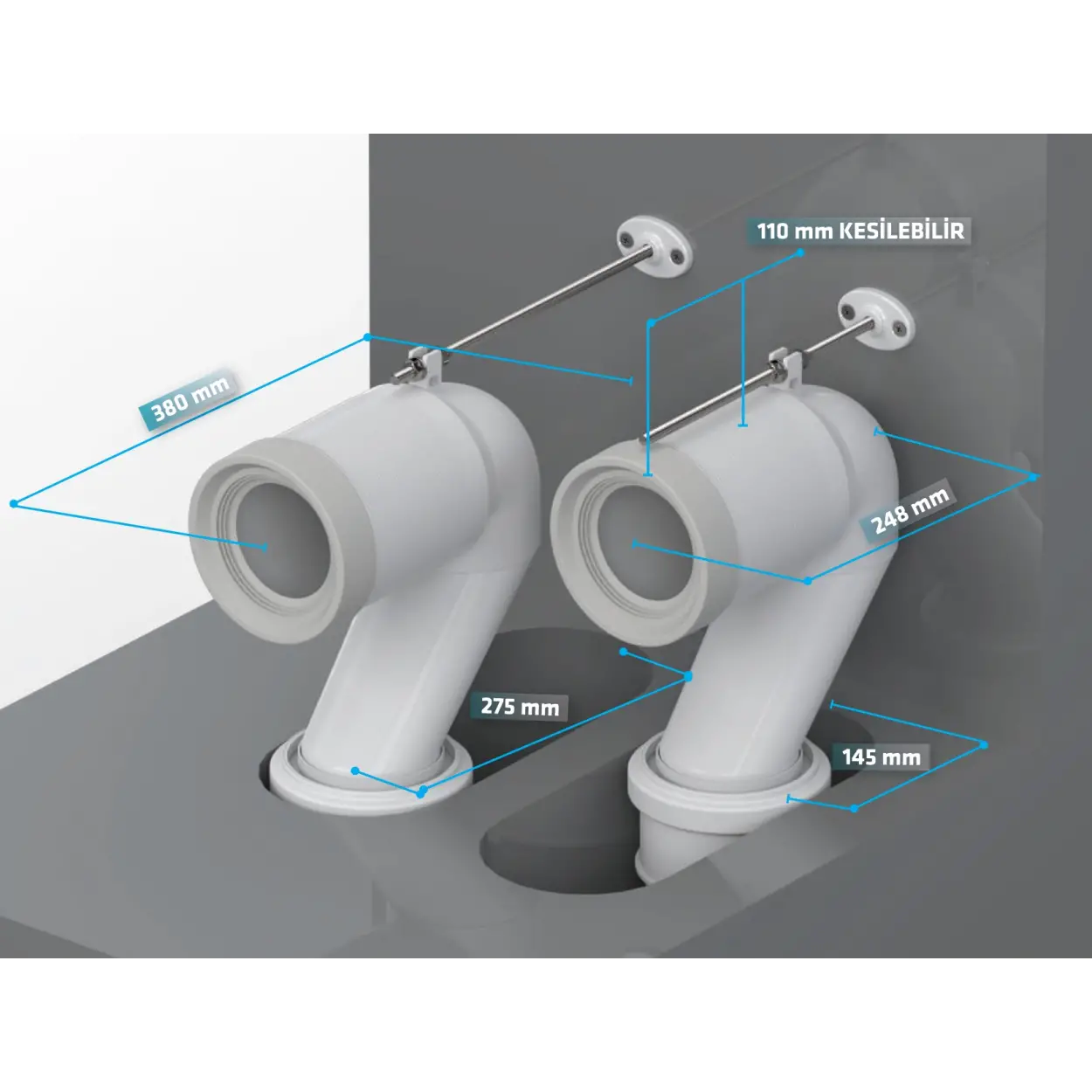 KESİLEBİLİR S DİRSEK T4 100/110 - BAĞLANTI ELEMANI