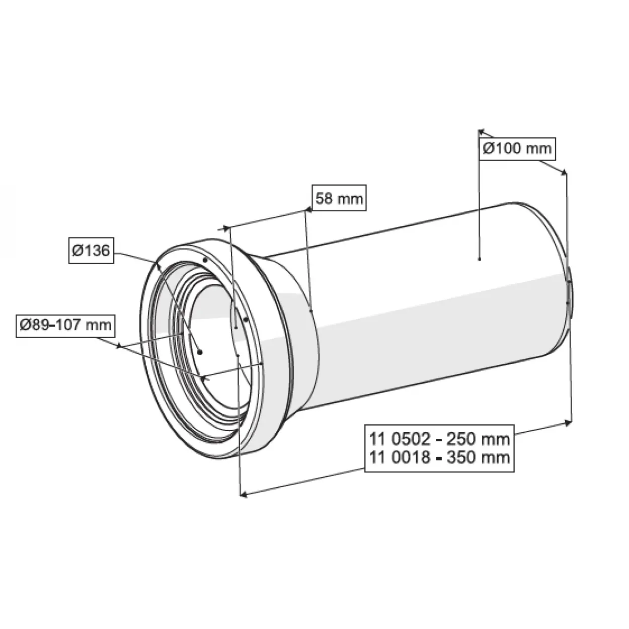 KLOZET DÜZ ÇIKIŞ BORUSU Q100 mm