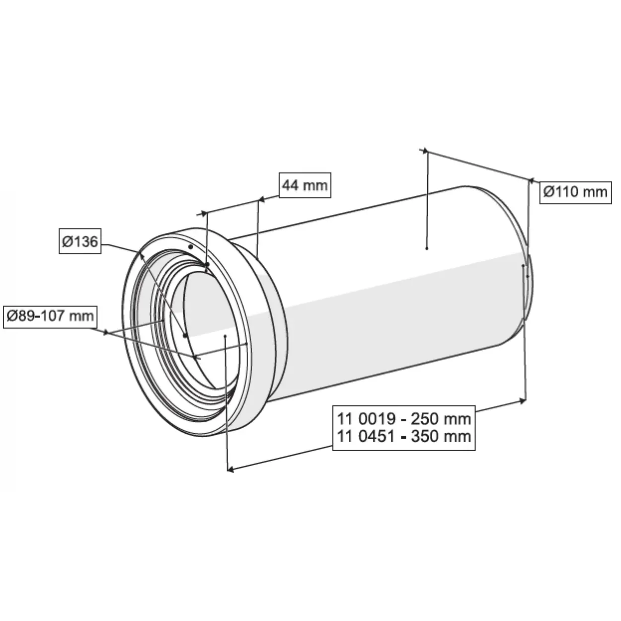 KLOZET DÜZ ÇIKIŞ BORUSU Q110 mm