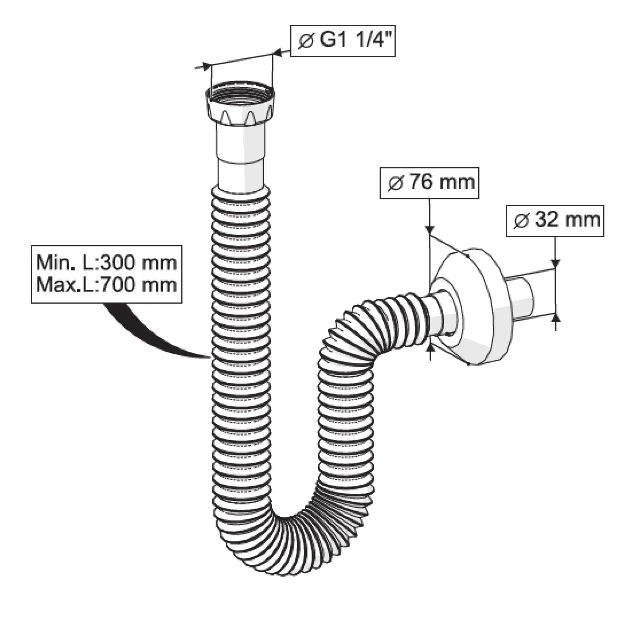 KÖRÜKLÜ GİDER BORUSU (METAL SOMUNLU)