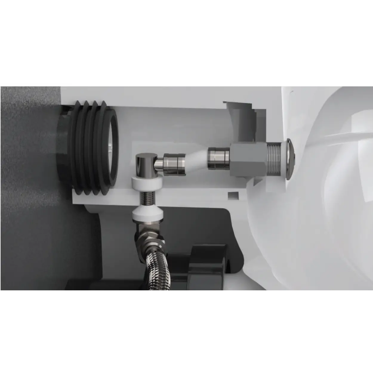 L TİPİ ESNEK TAHARET ÇUBUĞU KÜRESEL PASLANMAZ ÇELİK UÇLU DİRSEKLİ