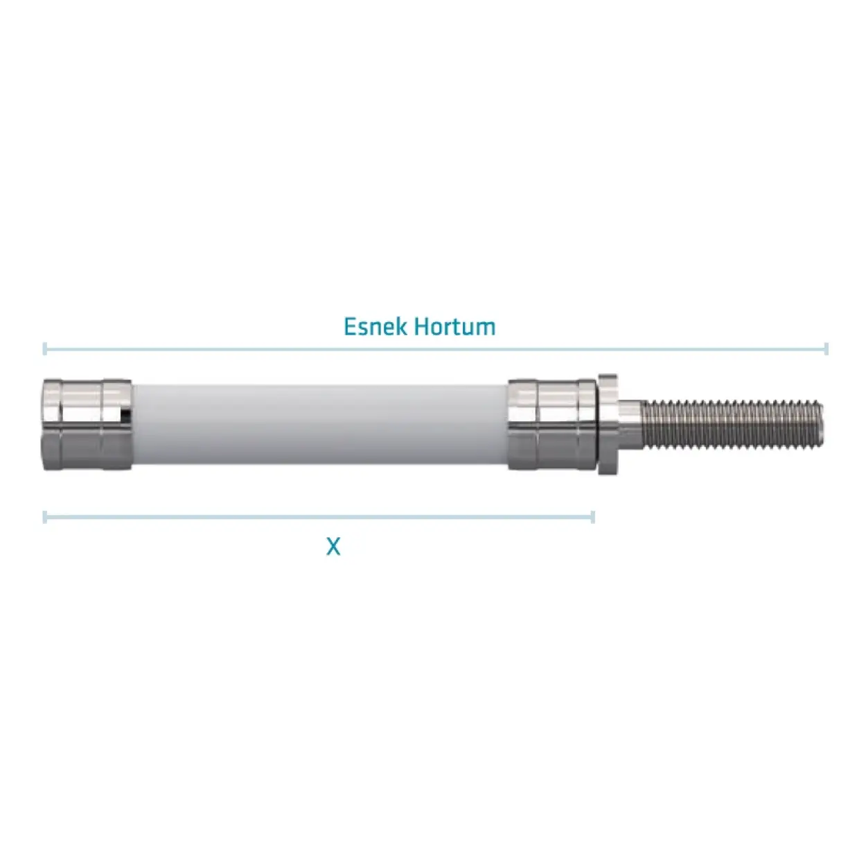 L TİPİ ESNEK TAHARET ÇUBUĞU KÜRESEL PASLANMAZ ÇELİK UÇLU RAKORLU