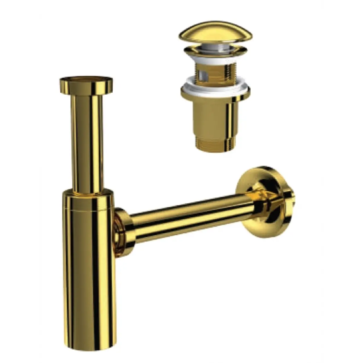 MOON PARLAK ALTIN SİFON - ELİXİR PUP UPLI - (TAŞMA DELİKSİZ) (MAX. 250 mm)