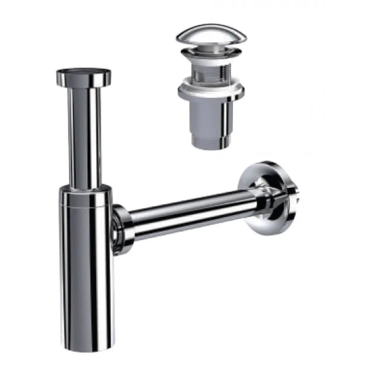 MOON PARLAK KROM SİFON - ELİXİR PUP UPLI - (TAŞMA DELİKSİZ) (MAX. 250 mm)