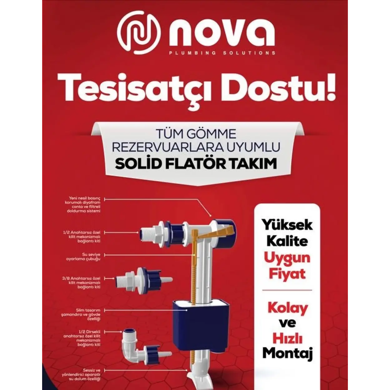 NOVA GÖMME REZERVUAR SOLİD FLATÖR