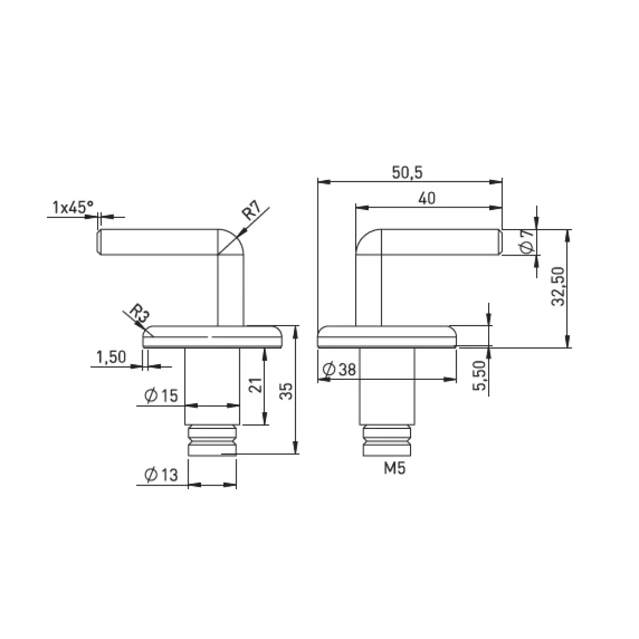 PASLANMAZ KLOZET KAPAK MENTEŞE SETİ - ÜSTTEN SIKMALI