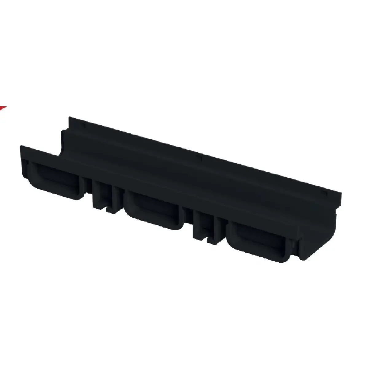 PLASTİK DRENAJ KANALI ALTTAN ÇIKIŞLI SİYAH 130x75x500 mm