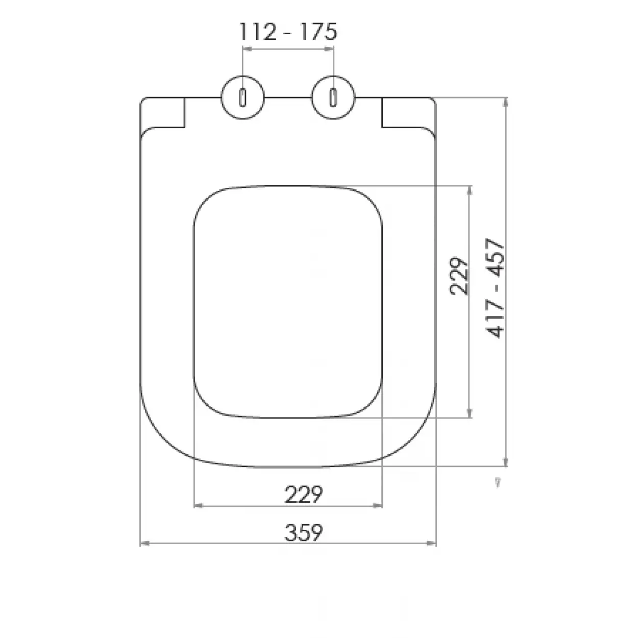 QUADRO KLOZET KAPAĞI (YAVAŞ KAPANAN - METAL MENTEŞELİ - ÜSTTEN SIKMALI)