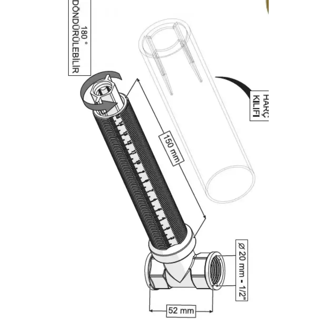 FELİX ANKASTRE ARA KESME VALFİ (PLASTİK VOLAN-1/2 PRİNÇ GÖVDE)