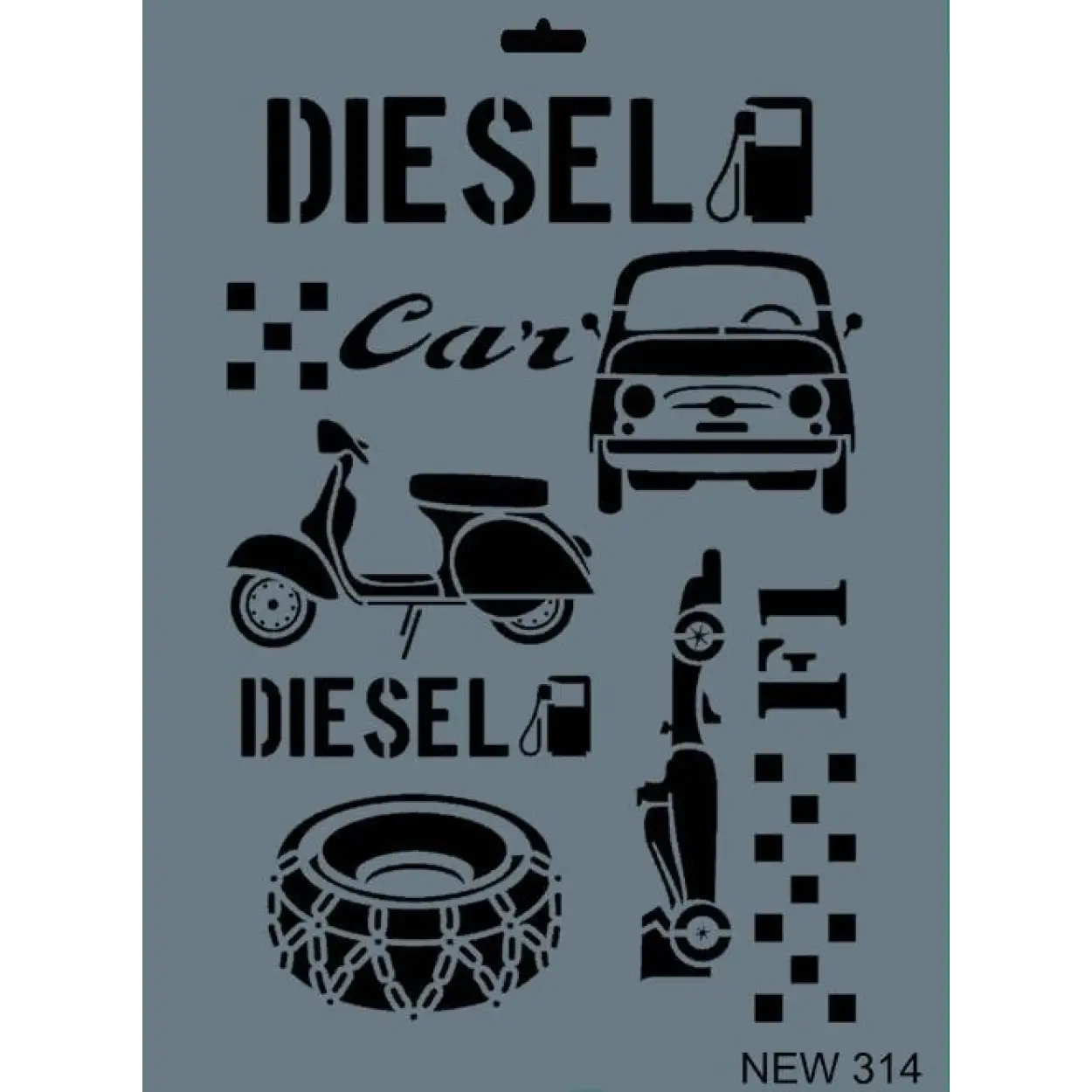 Rich New Seri N-314 Stencil 35x25 cm