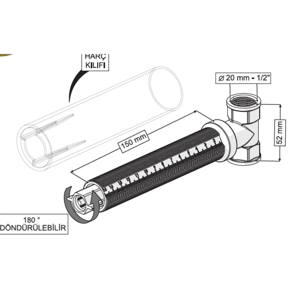 ROUNDEL ANKASTRE ARA KESME VALFİ (ZAMAK VOLAN-1/2 PRİNÇ GÖVDE)