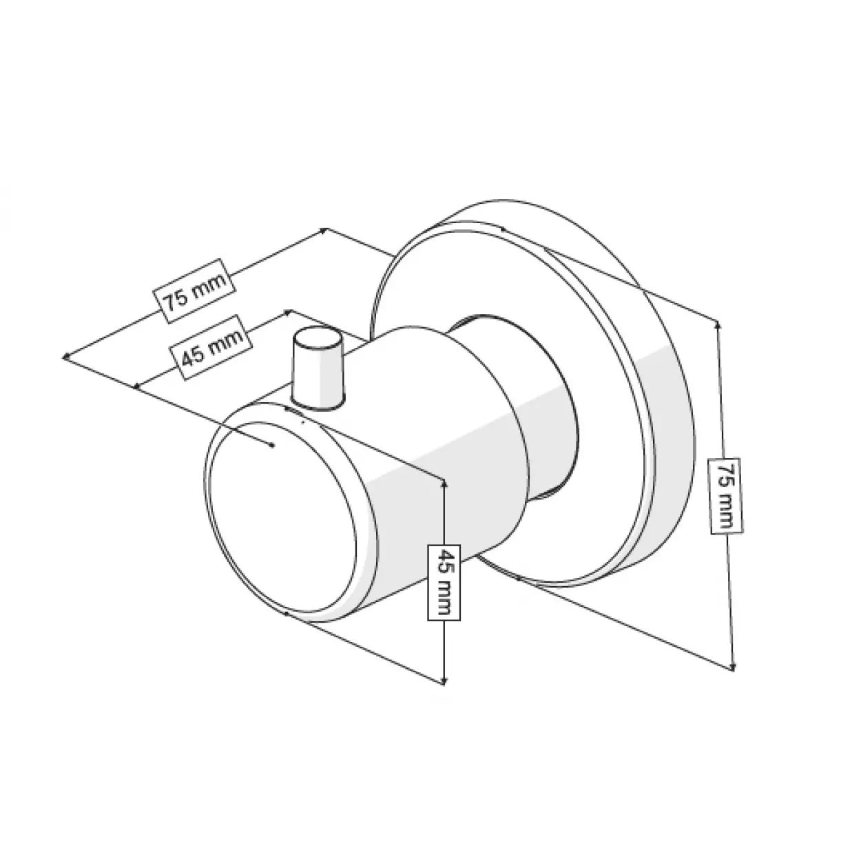 ROUNDEL ANKASTRE ARA KESME VALFİ (ZAMAK VOLAN-1/2 PRİNÇ GÖVDE)