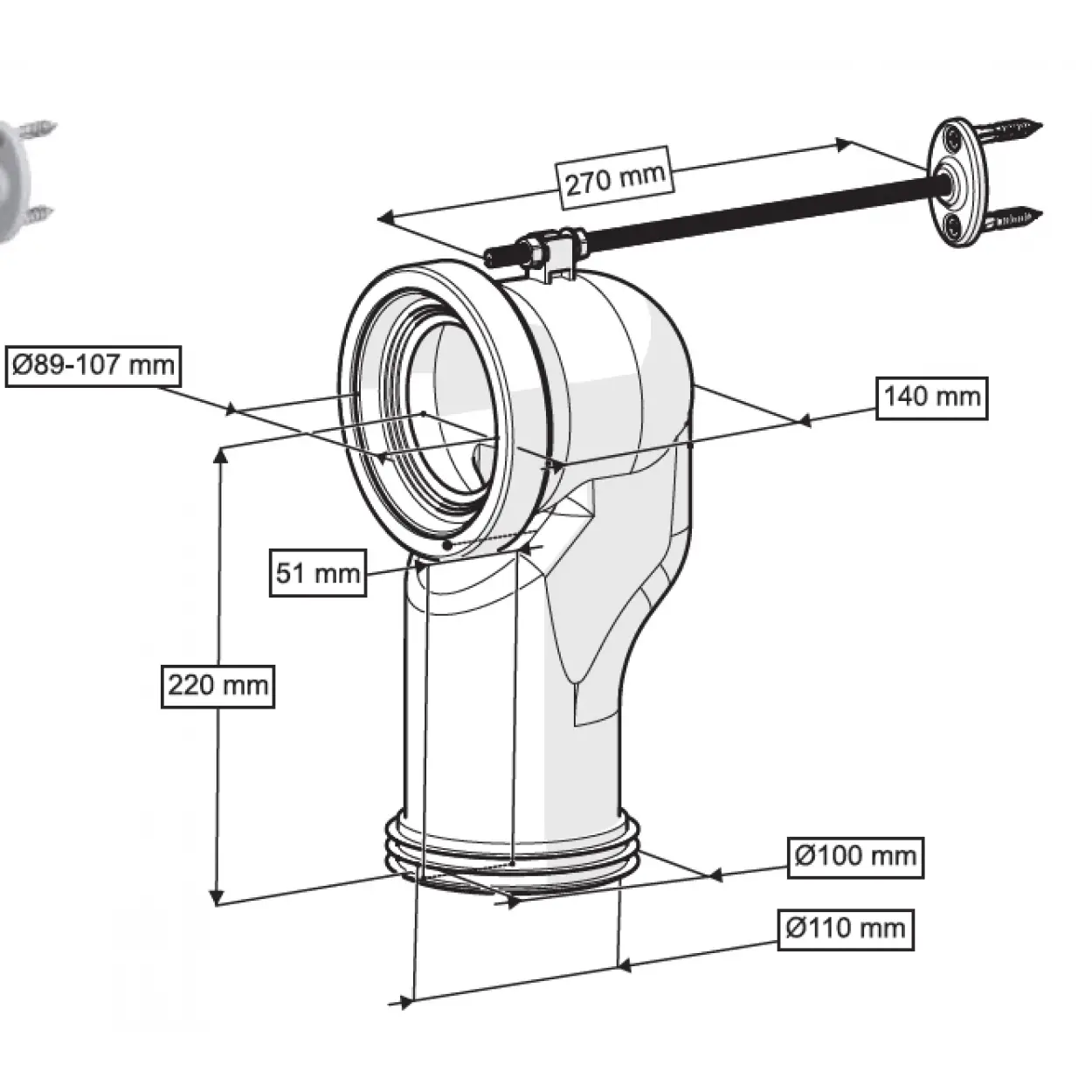 S DİRSEK BAĞLANTI ELEMANI Q100 mm
