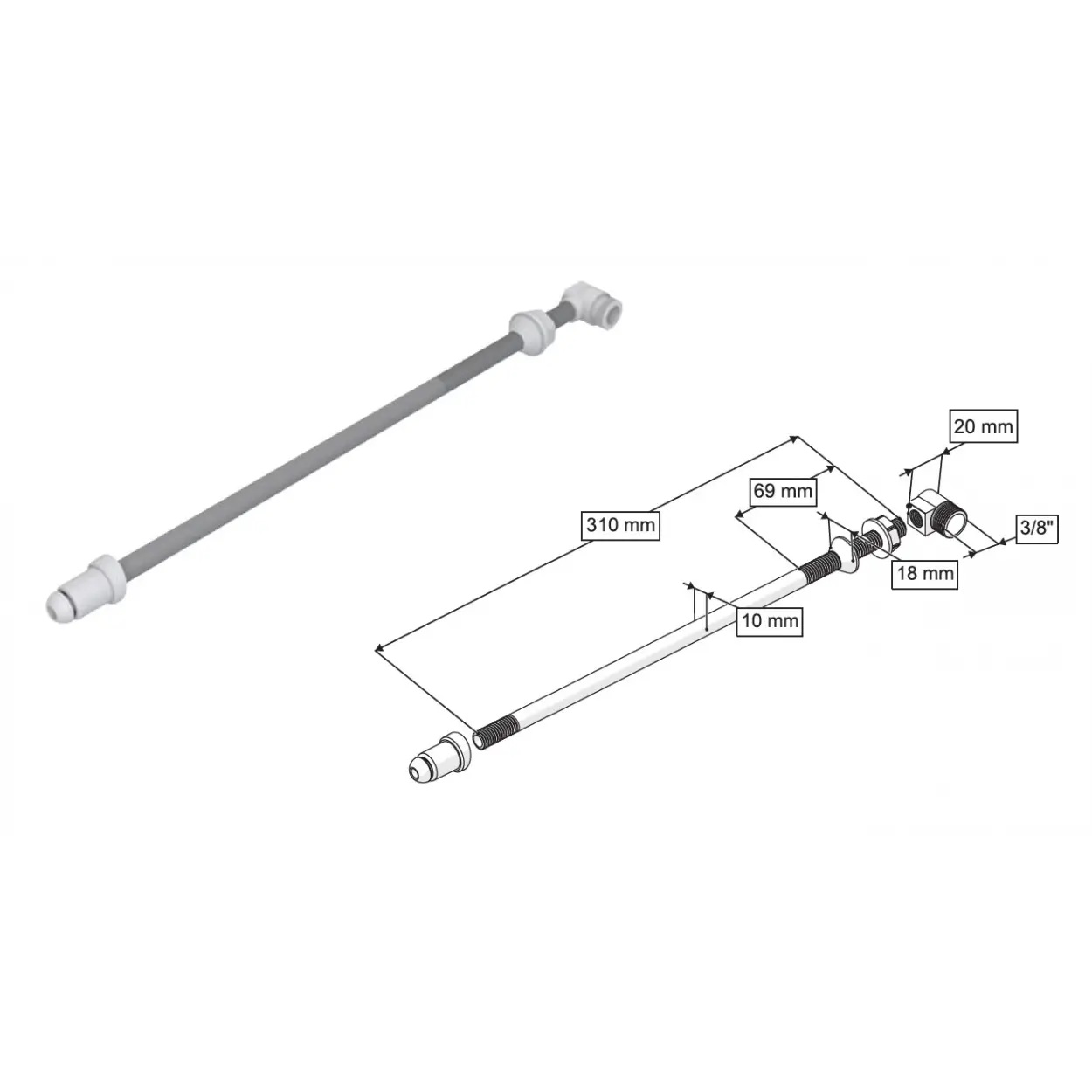 TAHARET ÇUBUĞU KROM UÇLU