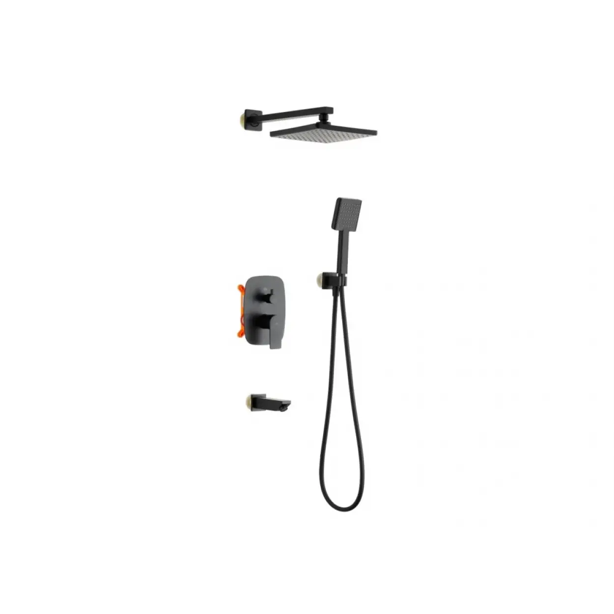 TEMA - TETRA ANKASTRE DUŞ SETİ MAT SİYAH ( 3 YOLLU )